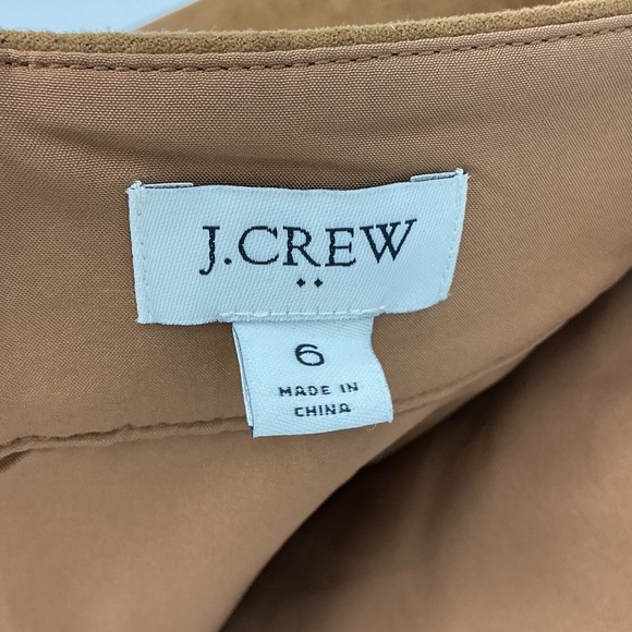 J.Crew A-Line Skirt 6 Camel Brown Faux Suede Pockets Back Zip Lined - Picture 7 of 9